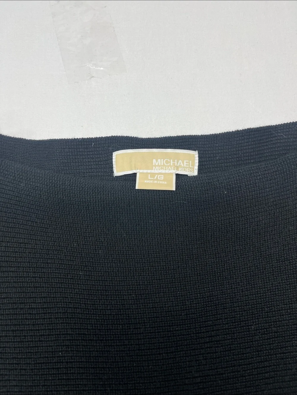 Michael Kors Black Ribbed light Knit Poncho sweater large oversize ladies 1342 - Picture 3 of 4